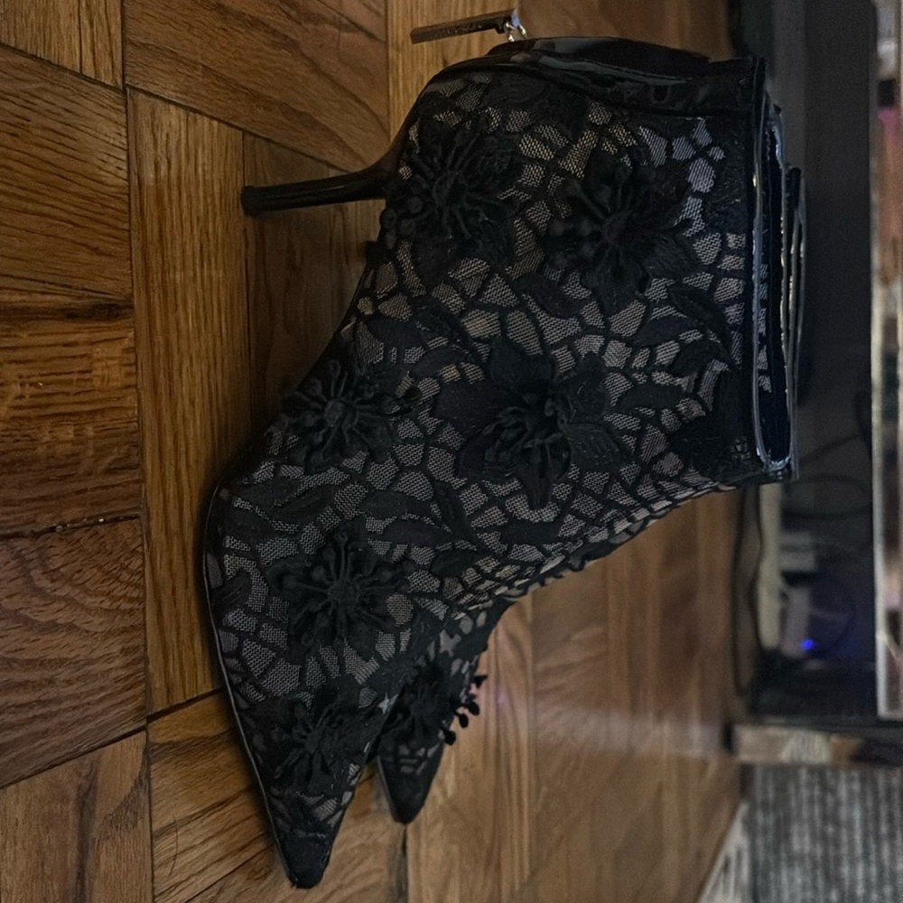 Zara lace trim booties.